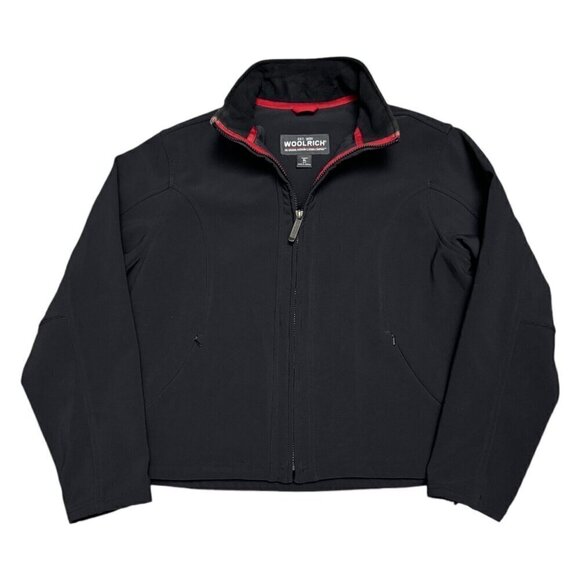 WOOLRICH Waterproof Cropped Shell Black Windbreaker Light Womens Jacket XL - Picture 1 of 6